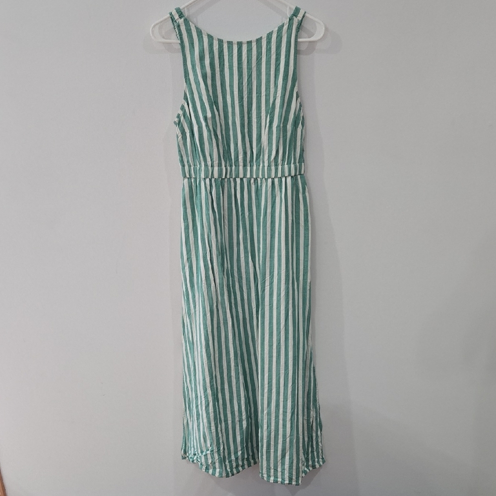Universal Thread Sz Small Womens Green Striped Maxi A-Line Dress